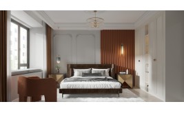 Thiết kế nội thất phòng ngủ sang trọng được thực hiện đơn giản